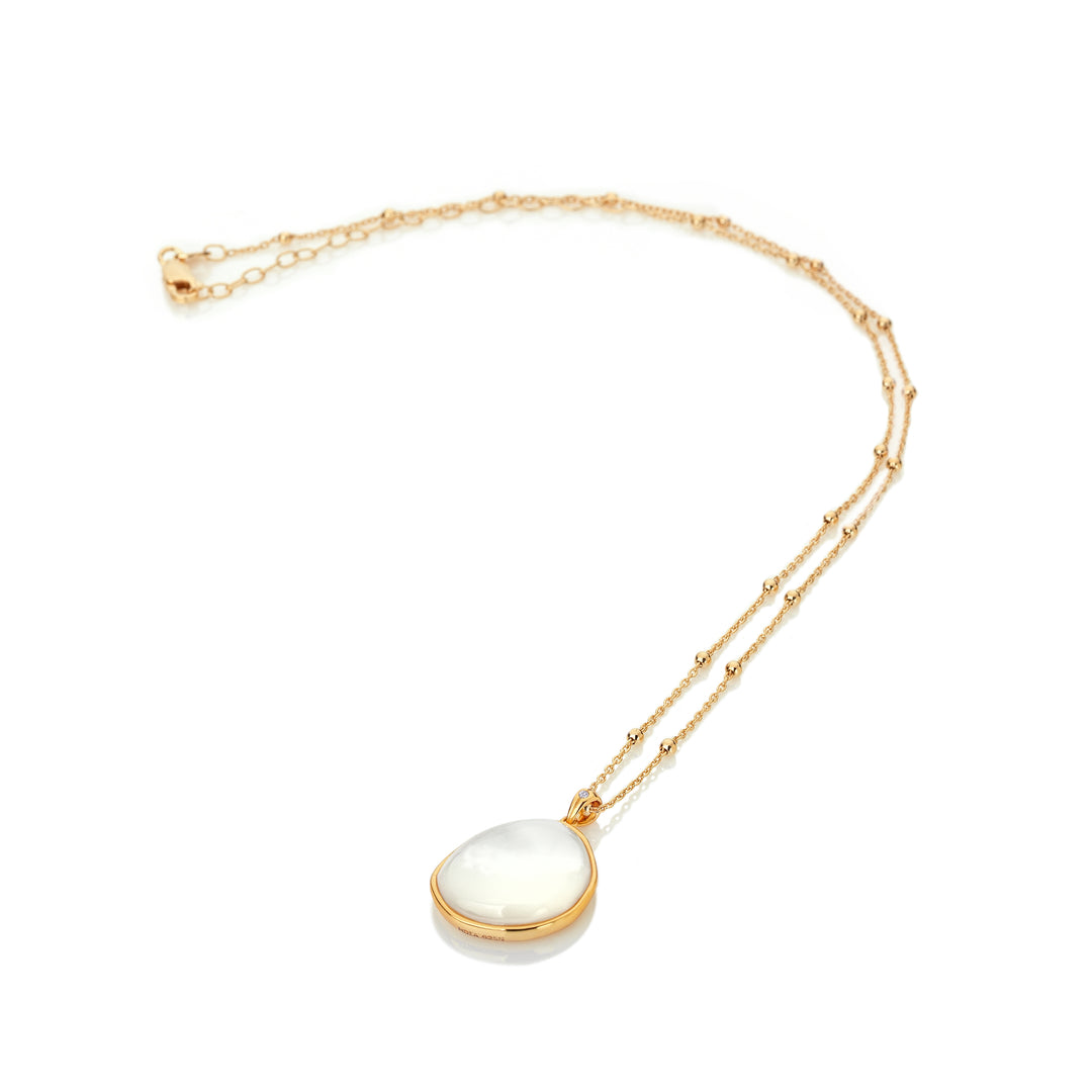 Hot Diamonds X Gold Calm Mother of Pearl Pendant Necklace