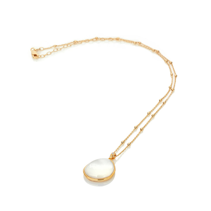 Hot Diamonds X Gold Calm Mother of Pearl Pendant Necklace