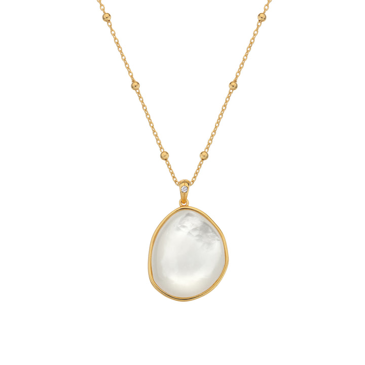 Hot Diamonds X Gold Calm Mother of Pearl Pendant Necklace