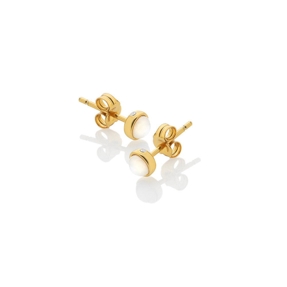 Hot Diamonds X Jac Jossa Gold Calm Mother Of Pearl Stud Earrings - MococoHot DiamondsDE755Earrings