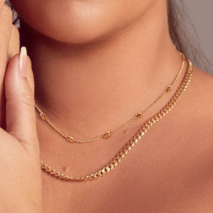 Hot Diamonds X Jac Jossa Gold Embrace Oval Cable Chain - MococoHot DiamondsCH106Necklaces