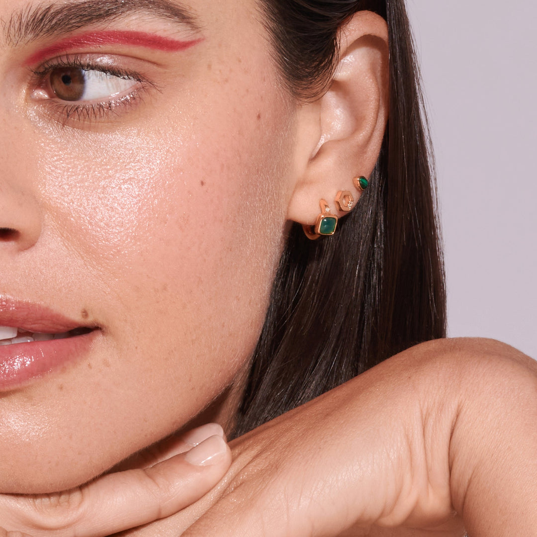 Hot Diamonds X Jac Jossa Gold Hexagon White Topaz Earrings - MococoHot DiamondsDE756Earrings