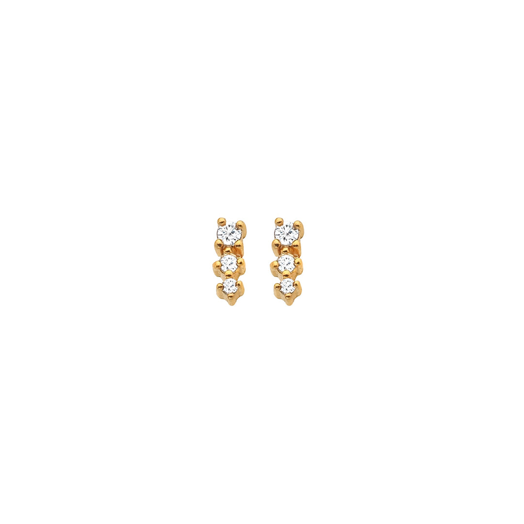 Hot Diamonds X Jac Jossa Gold White Topaz Graduated Stud Earrings - MococoHot DiamondsDE758Earrings