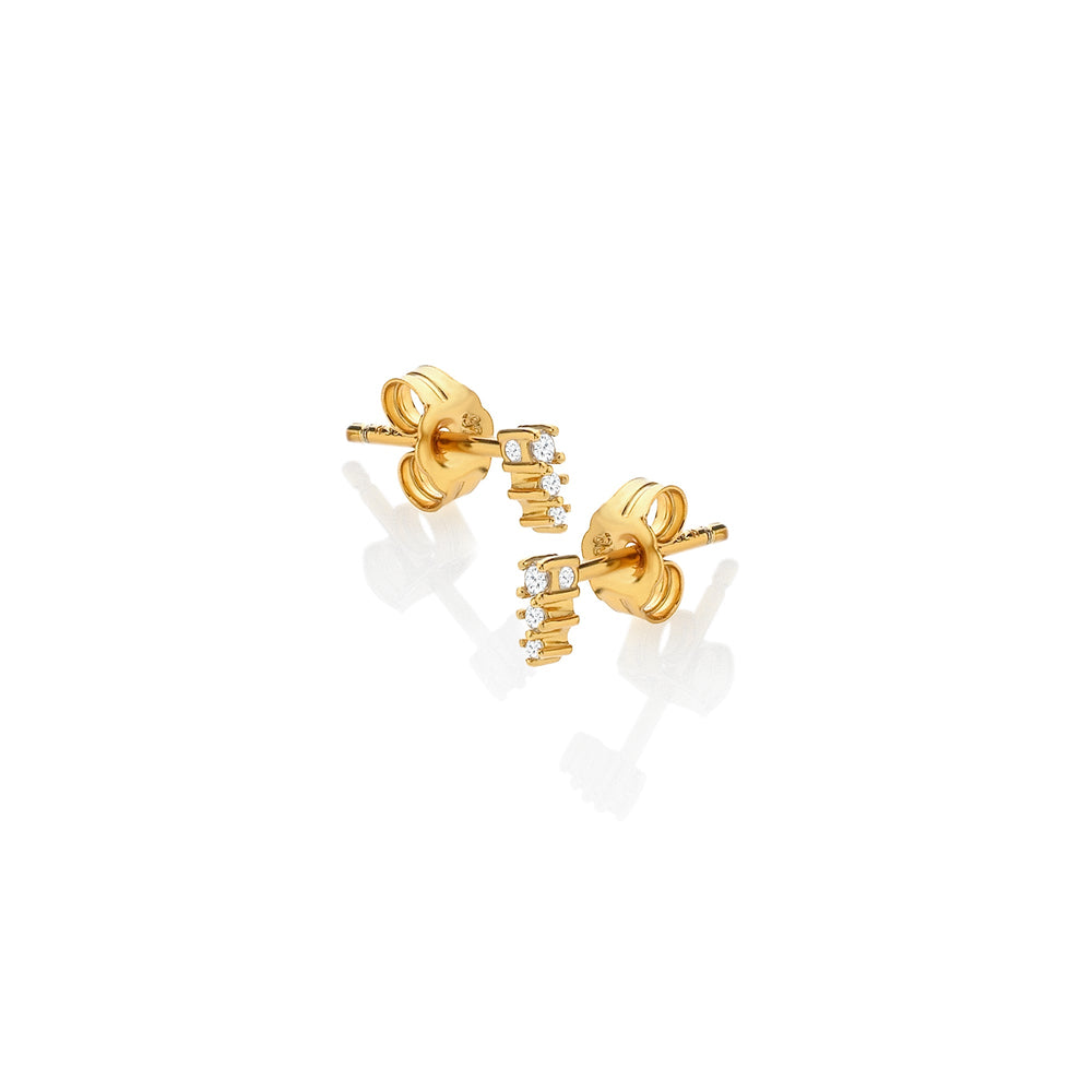 Hot Diamonds X Jac Jossa Gold White Topaz Graduated Stud Earrings - MococoHot DiamondsDE758Earrings