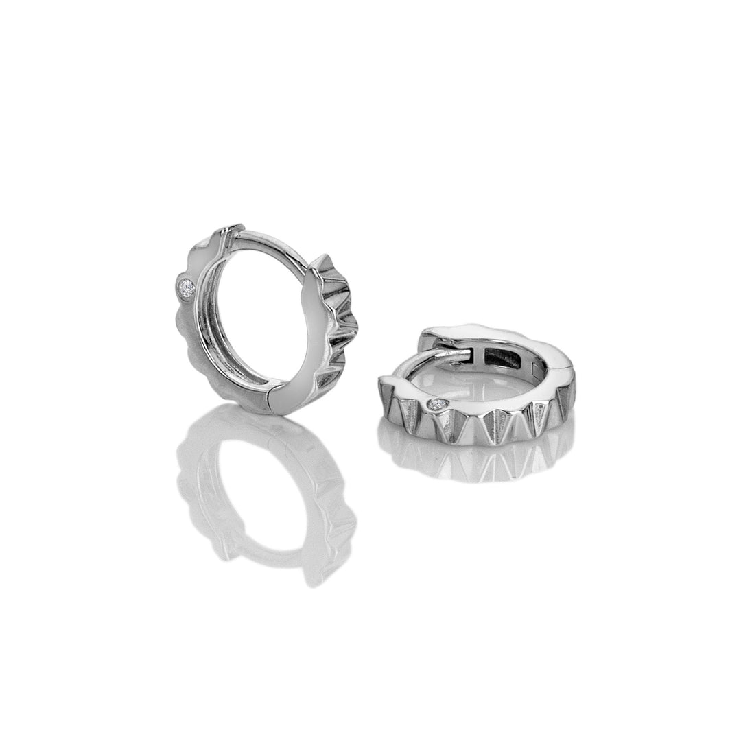 Dainty Sterling Silver Huggie Earrings: Genuine Diamond Sparkle, Everyday Elegance