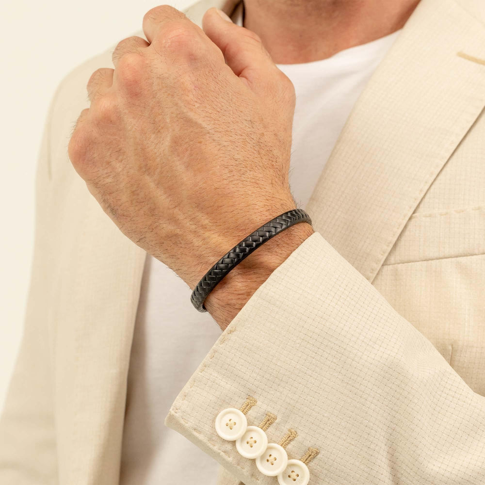 Hugo Boss Black Herringbone Pattern Cuff 2