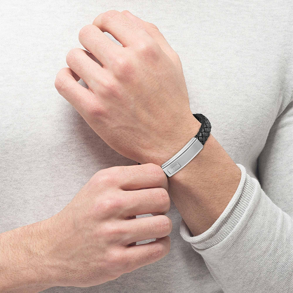 Hugo Boss Black Lander Gents Leather Bracelet 2
