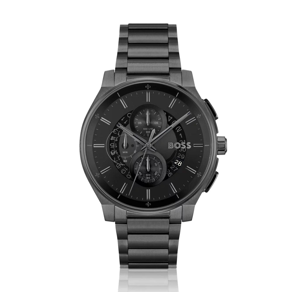 Hugo Boss Black Transparent Dial Chronograph Watch 1