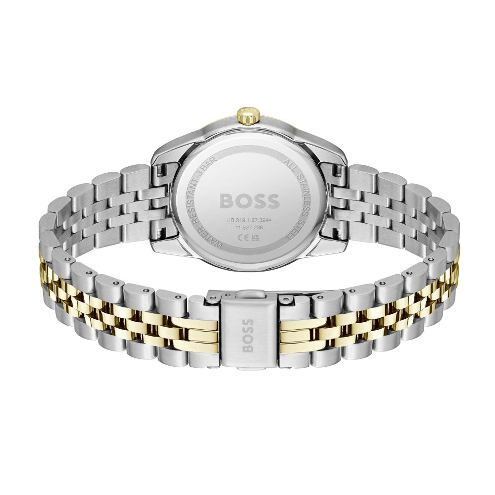 Hugo Boss Gold and Silver Black Graceful Precious Round Ladies Bracelet Watch 5