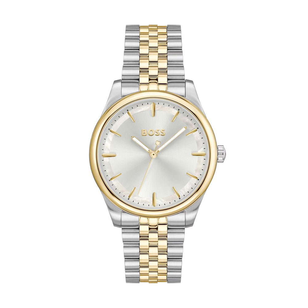 Hugo Boss Gold and Silver White Graceful Round Ladies Watch 1