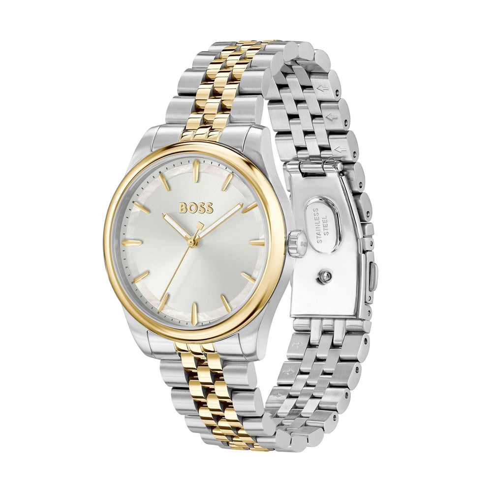 Hugo Boss Gold and Silver White Graceful Round Ladies Watch 3
