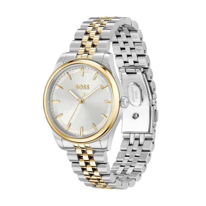 Hugo Boss Gold and Silver White Graceful Round Ladies Watch - MococoHugo Boss1502779885997589918Watches and Accessories
