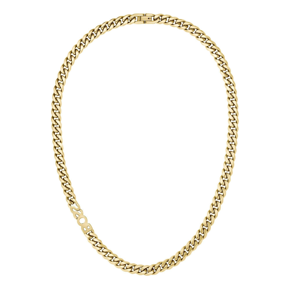 Hugo Boss Gold Curb Logo Link Chain Necklace 5