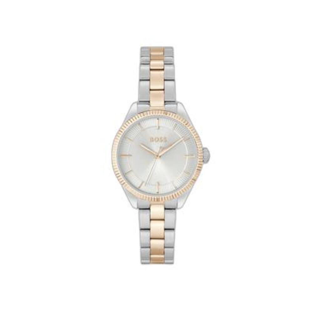Hugo Boss Gold, Silver and White Sage Round Ladies Bracelet Watch 