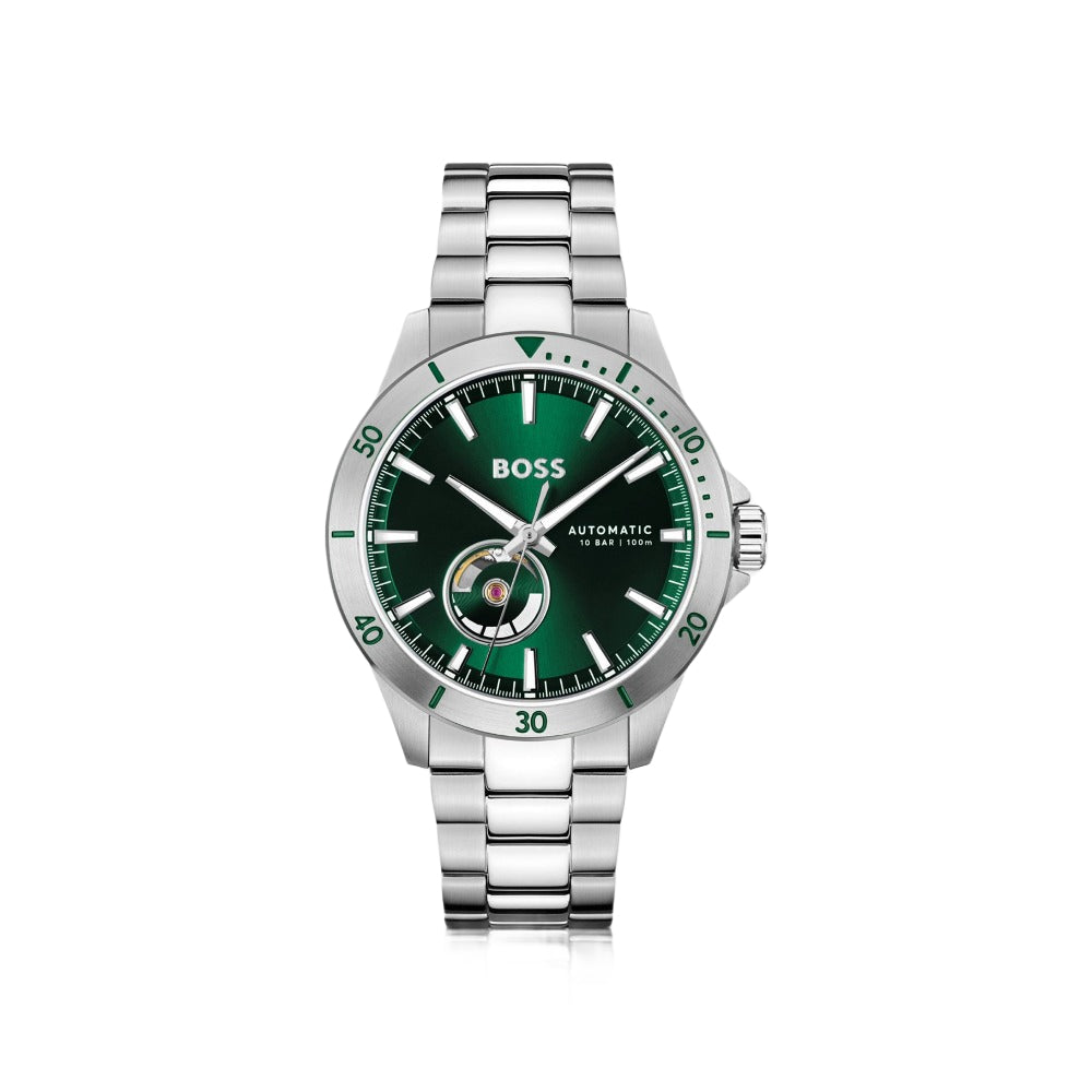Hugo Boss Green Stainless Steel Dial Automatic Watch image
