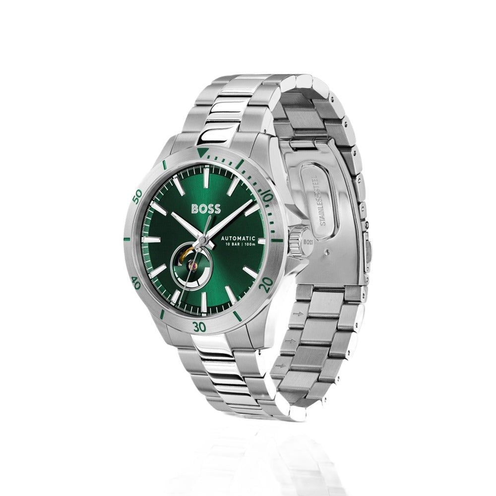 Hugo Boss Green Stainless Steel Dial Automatic Watch - MococoHugo Boss1514200Watches and Accessories