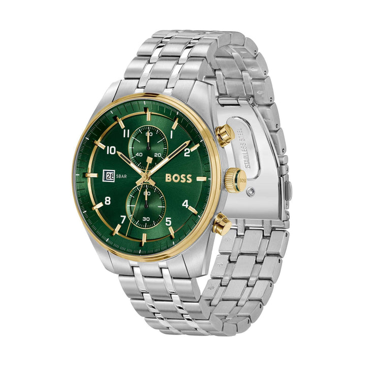 Hugo Boss Green Two Dial Chronograph Watch 5