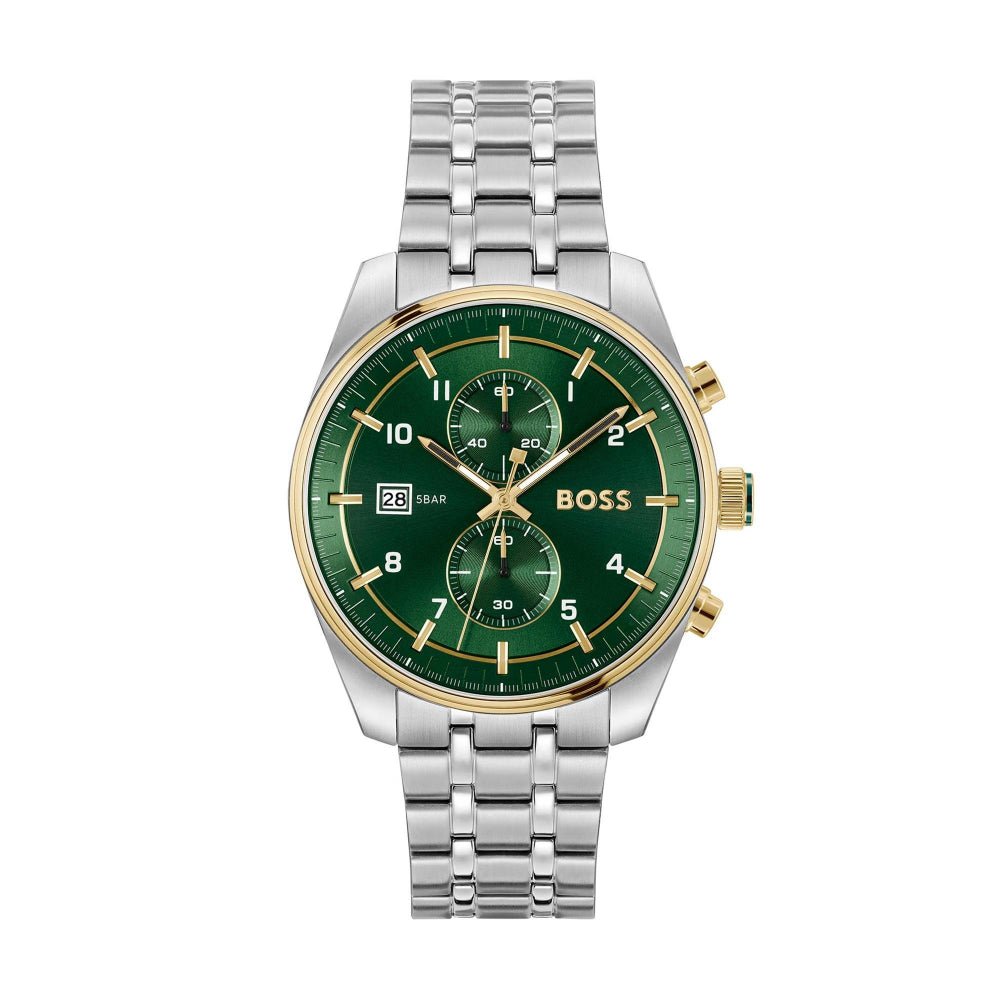 Hugo Boss Green Two Dial Chronograph Watch - MococoHugo Boss1514195Watches and Accessories