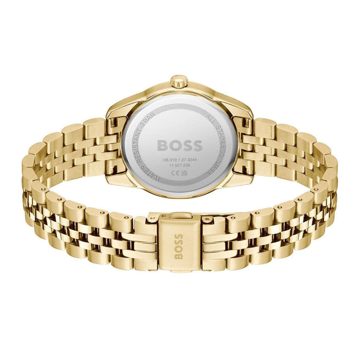 Hugo Boss Light Gold and Silver White Graceful Precious Round Ladies IP Watch 5