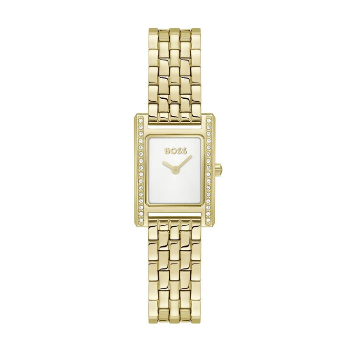 Hugo Boss Light Gold and White Lucy Precious Rectangle Ladies IP Bracelet Watch - MococoHugo Boss1502815885997645171Watches and Accessories