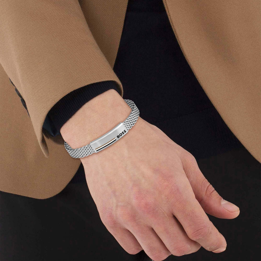 Hugo Boss Silver Alen Gents Mesh Bracelet 2