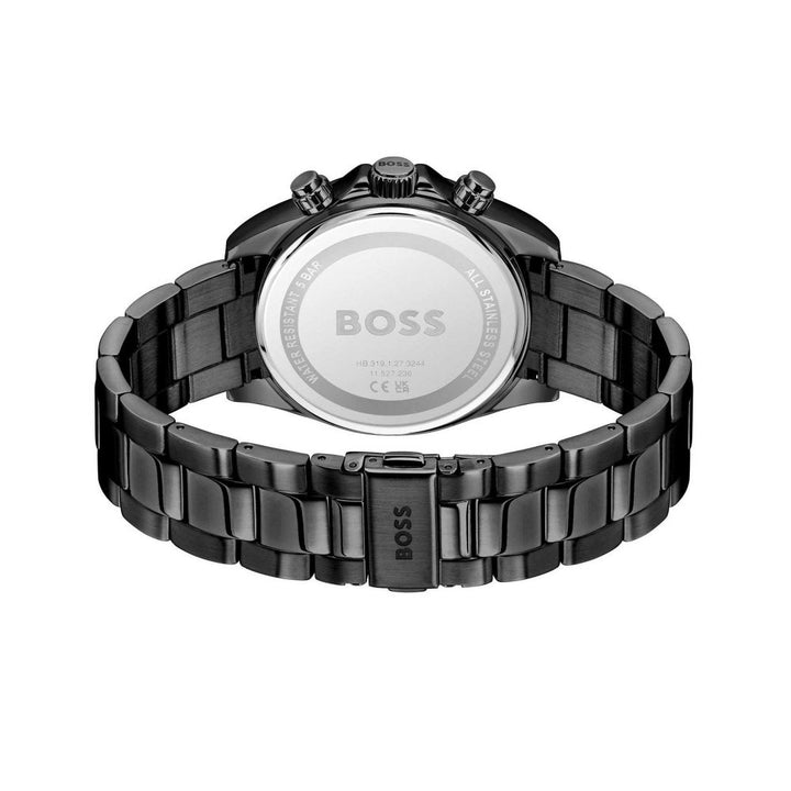 Hugo Boss Silver and Black Hero 2.0 Round Gents IP Bracelet Watch 5