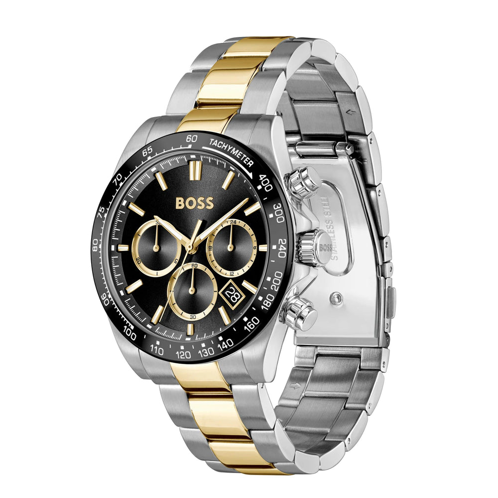 Hugo Boss Silver and Black Hero 2.0 Round Gents Bi Colour Bracelet Watch - MococoHugo Boss1514269885997645409Watches and Accessories