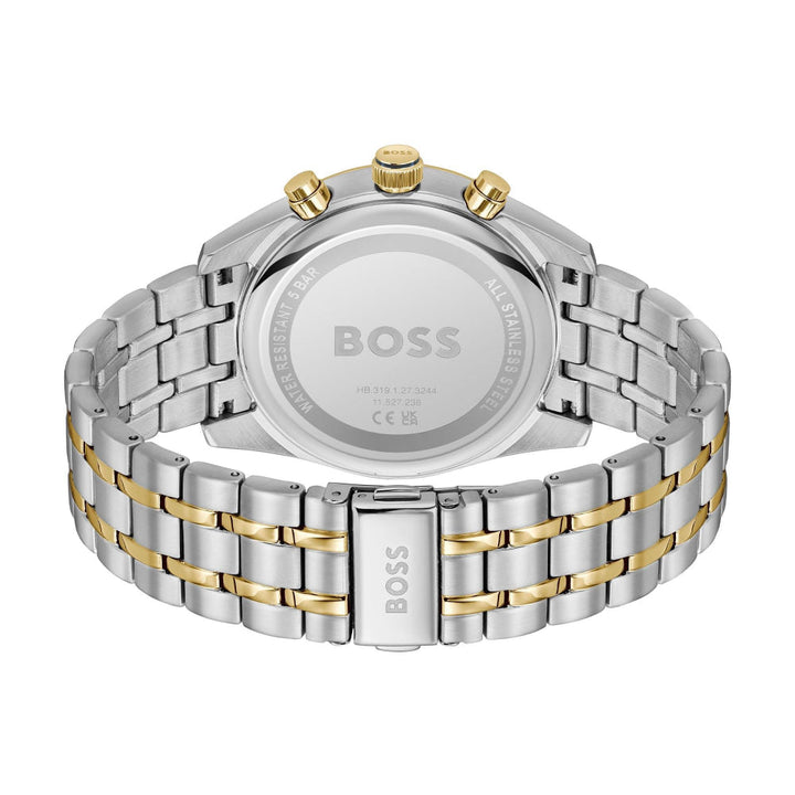 Hugo Boss Silver and Blue Skytraveller Round Gents Bi Colour Chronograph Watch 5