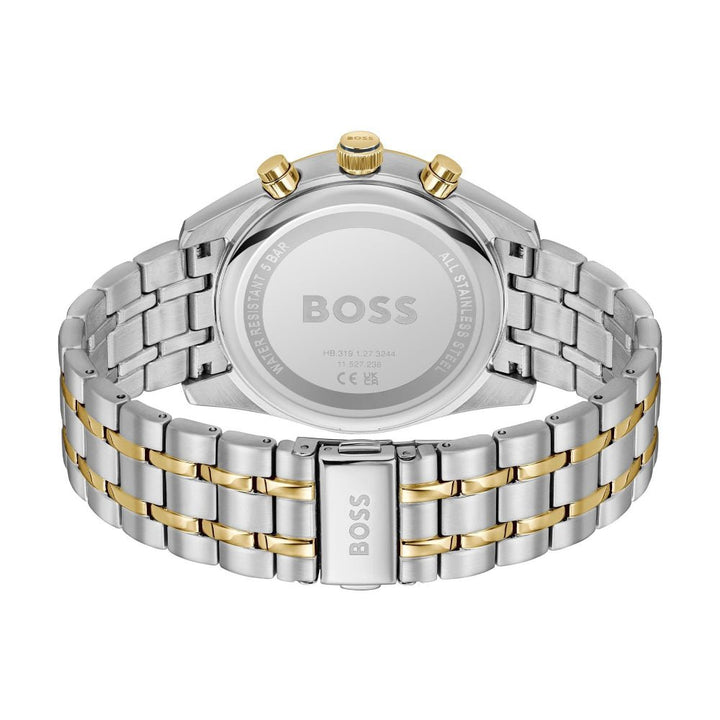 Hugo Boss Silver and Blue Skytraveller Round Gents Bi Colour Chronograph Watch - MococoHugo Boss1514247885997613538Watches and Accessories