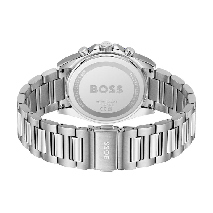 Hugo Boss Silver and Blue Strike Round Gents Chronograph Watch - MococoHugo Boss1514240885997608152Watches and Accessories
