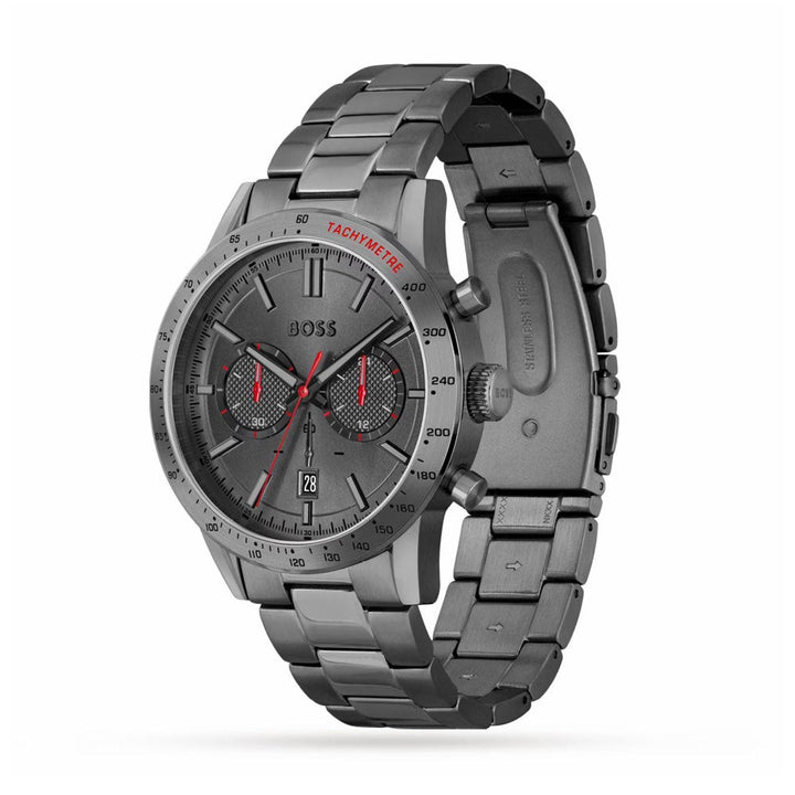 Hugo Boss Silver and Grey Allure Round Gents IP Bracelet Watch 3