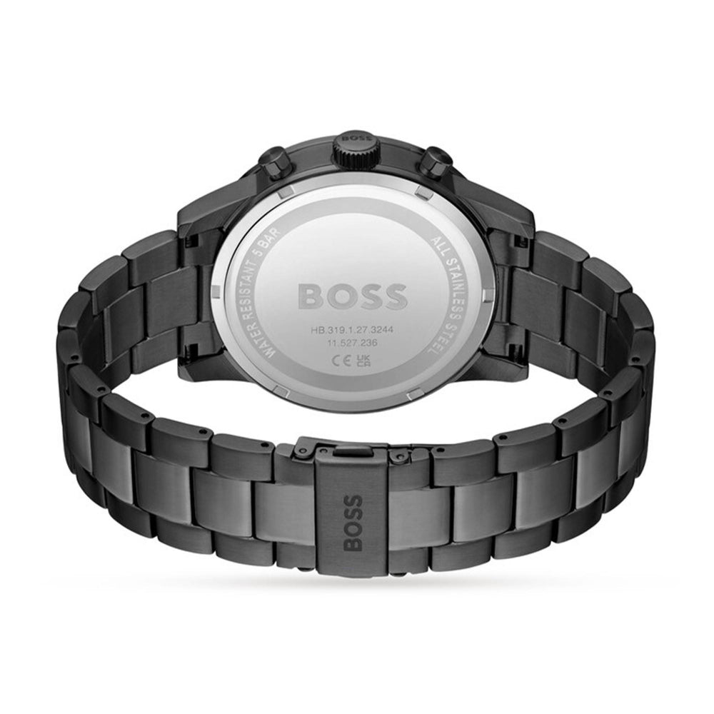 Hugo Boss Silver and Grey Allure Round Gents IP Bracelet Watch 4