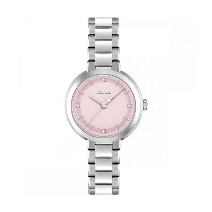 Hugo Boss Silver and Pink Sena Round Ladies Bracelet Watch - MococoHugo Boss1502757885997563741Watches and Accessories