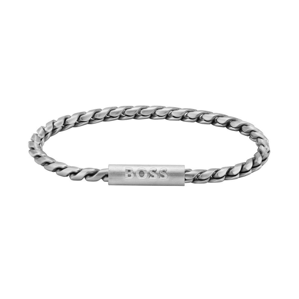 Hugo Boss Silver Braided Chain Cuff 1