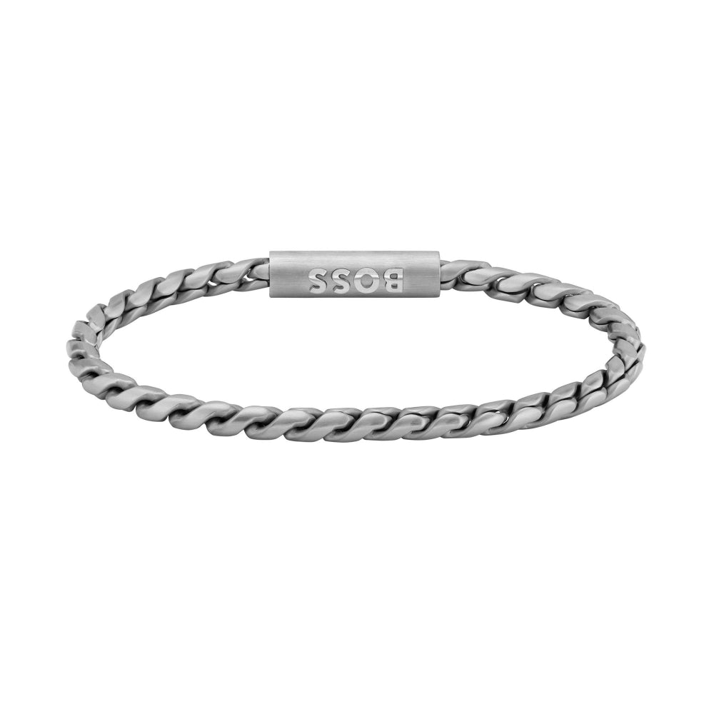 Hugo Boss Silver Braided Chain Cuff 4
