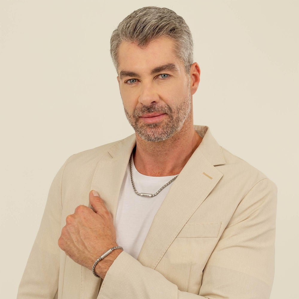 Hugo Boss Silver Braided Chain Cuff - MococoHugo Boss1580695Bracelets