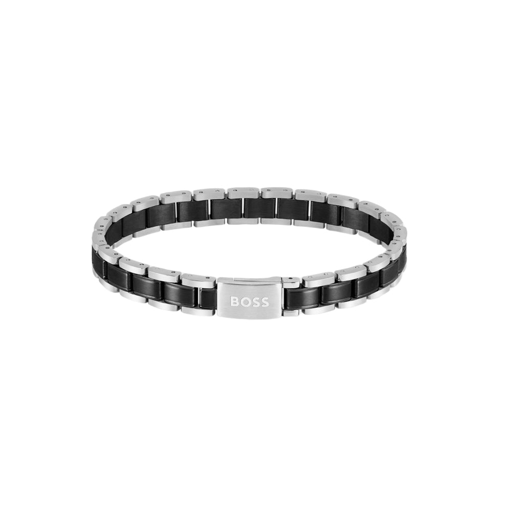 Hugo Boss Silver Steel Black Plated Cuff - MococoHugo Boss1580665Bracelets