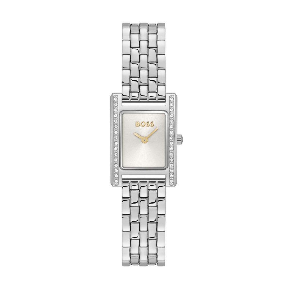 Hugo Boss Silver White Lucy Precious Rectangle Ladies Bracelet Watch 1