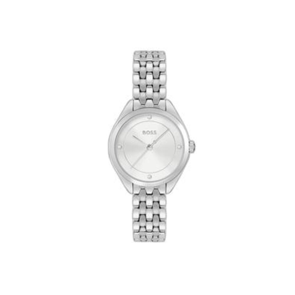 Hugo Boss Silver White Mae Round Ladies Link Bracelet Watch 