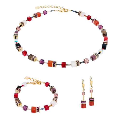 Coeur De Lion Festive Red GeoCUBE® Iconic Precious Earrings