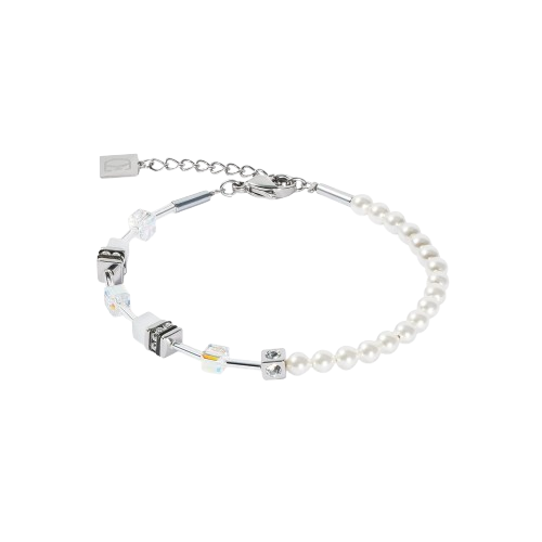 Coeur De Lion Silver-White GeoCUBE® Mini Fusion Pearls Bracelet