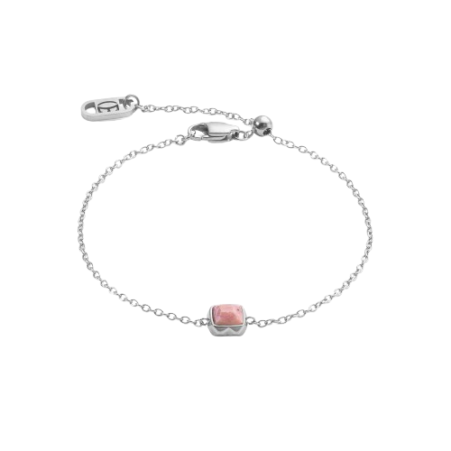 Coeur De Lion Silver Birthstone July Rhodochrosite Bracelet