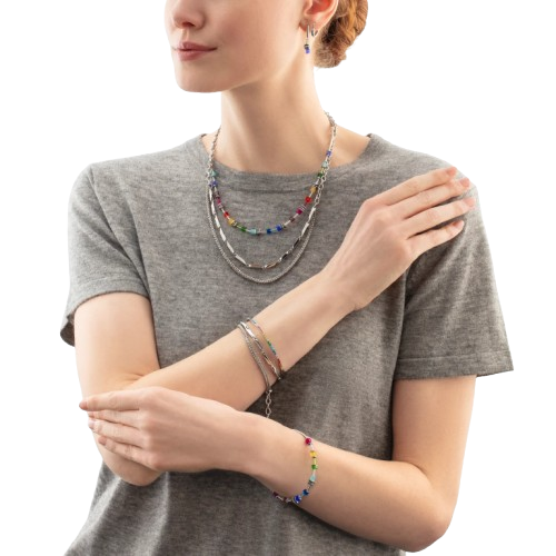 Coeur De Lion Silver Multicolour Eternal Love Mini Hoop Earrings