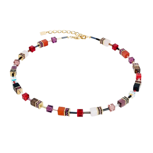 Coeur De Lion Festive Red GeoCUBE® Iconic Precious Necklace