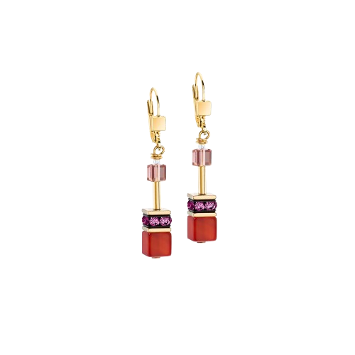 Coeur De Lion Festive Red GeoCUBE® Iconic Precious Earrings