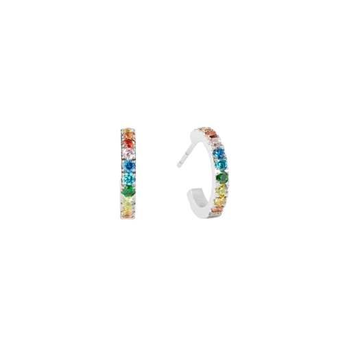 Coeur De Lion Silver Multicolour Eternal Love Mini Hoop Earrings