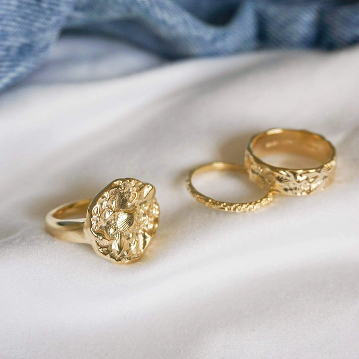 Daisy Coral Stacking Ring