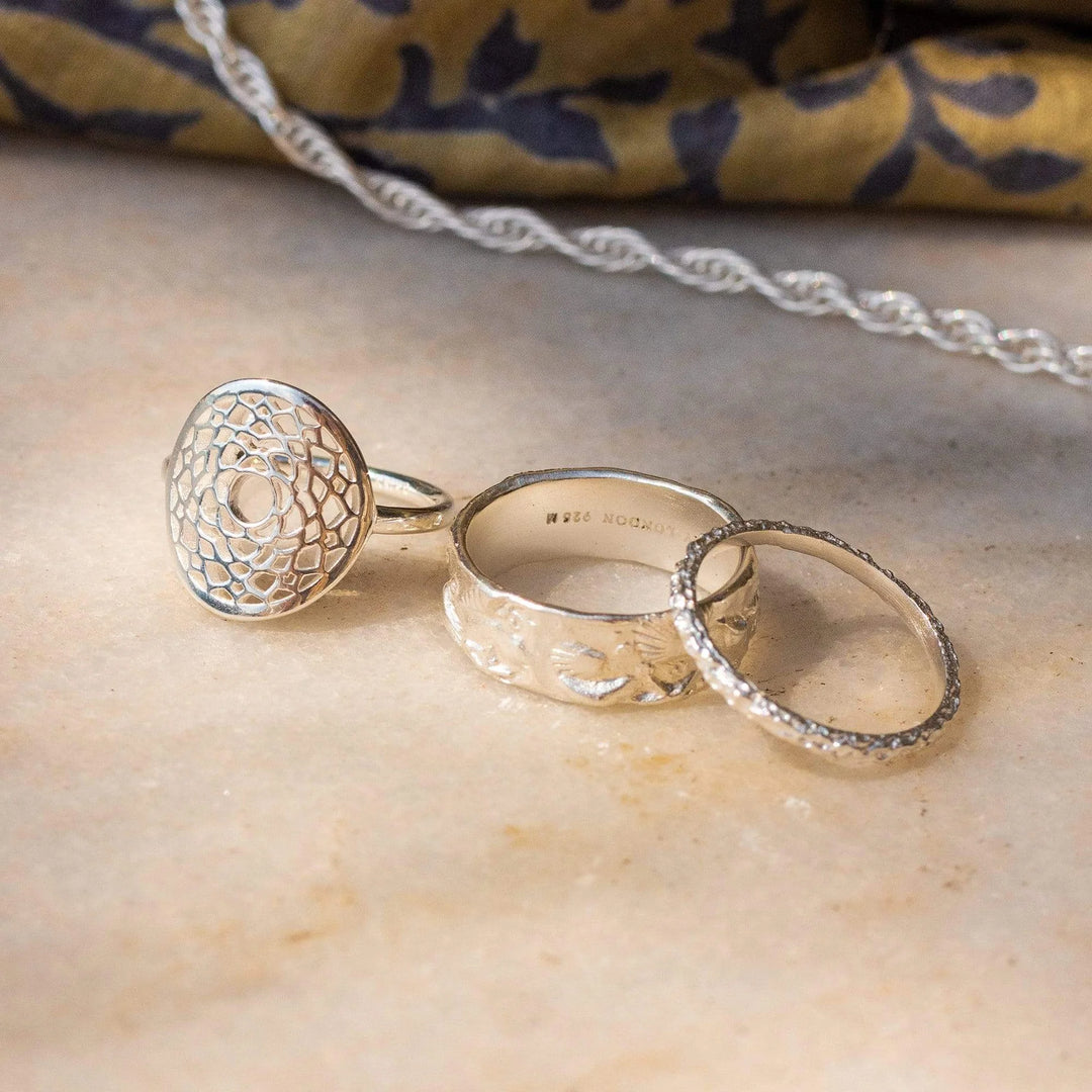 Daisy Coral Stacking Ring