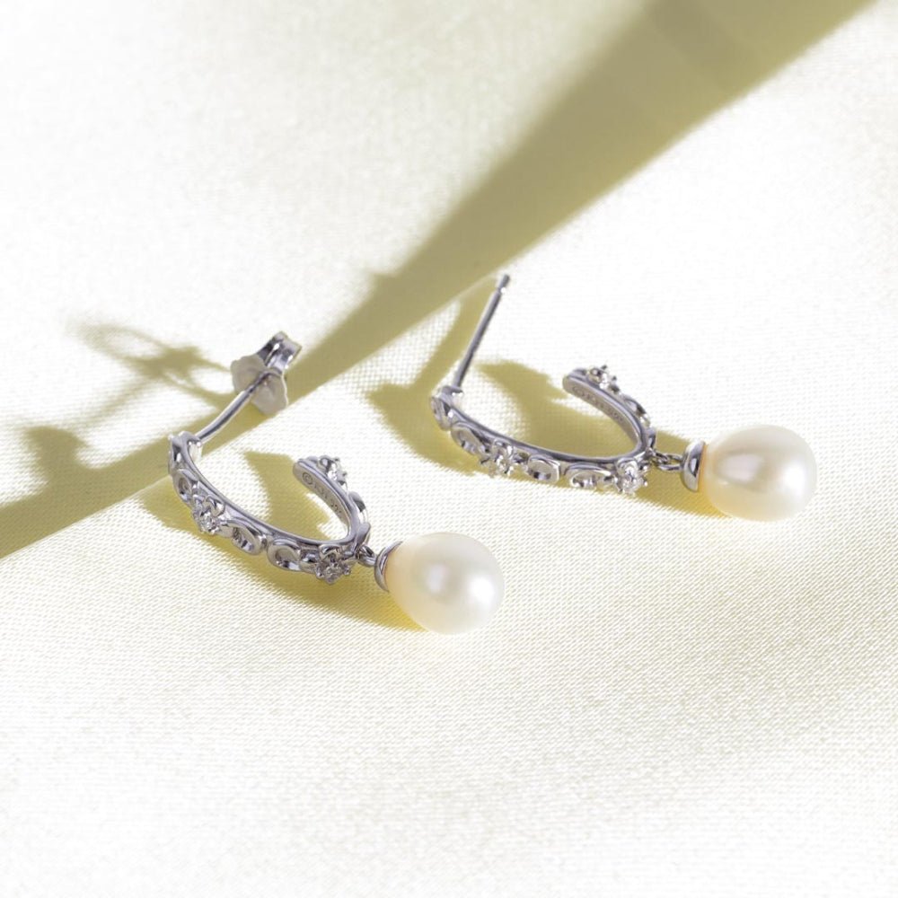 Kit Heath Blossom Flyte Honey Flower Pearl Oval Hoop Earrings - MococoKit Heath50334FPC5038159170355Earrings