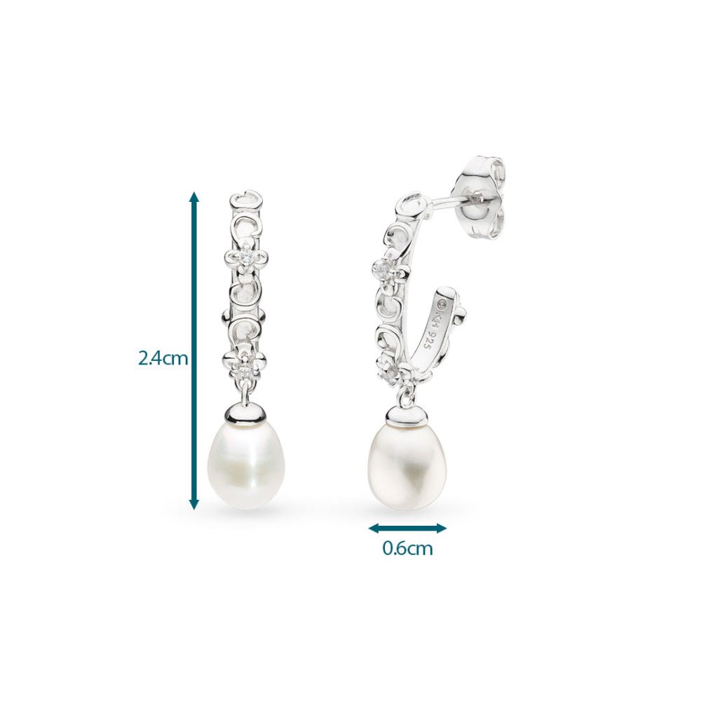 Kit Heath Blossom Flyte Honey Flower Pearl Oval Hoop Earrings - MococoKit Heath50334FPC5038159170355Earrings